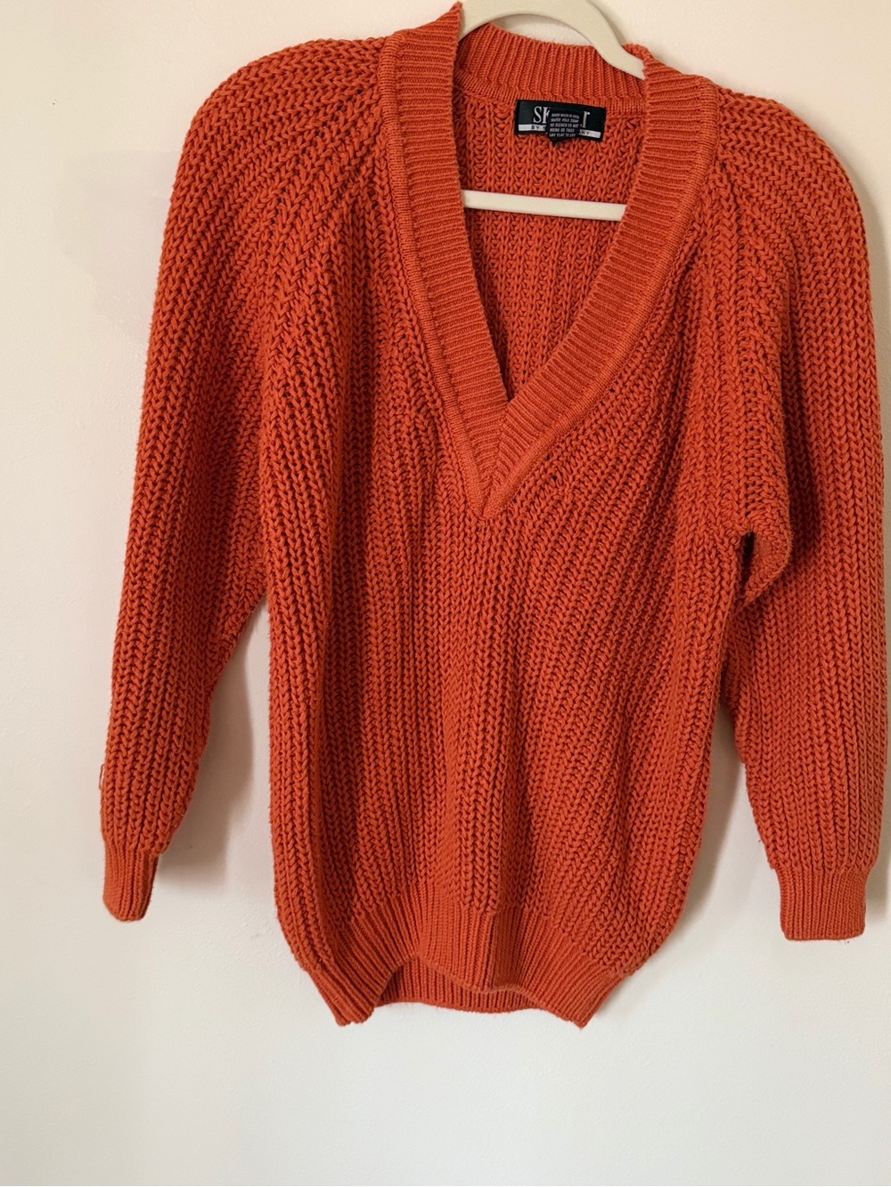 MD Chunky Knit Sweater in Burnt Orange